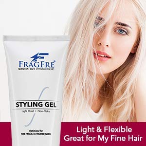 Fragfre light hold gel bottle on shelf highlights anti-humidity daily wear