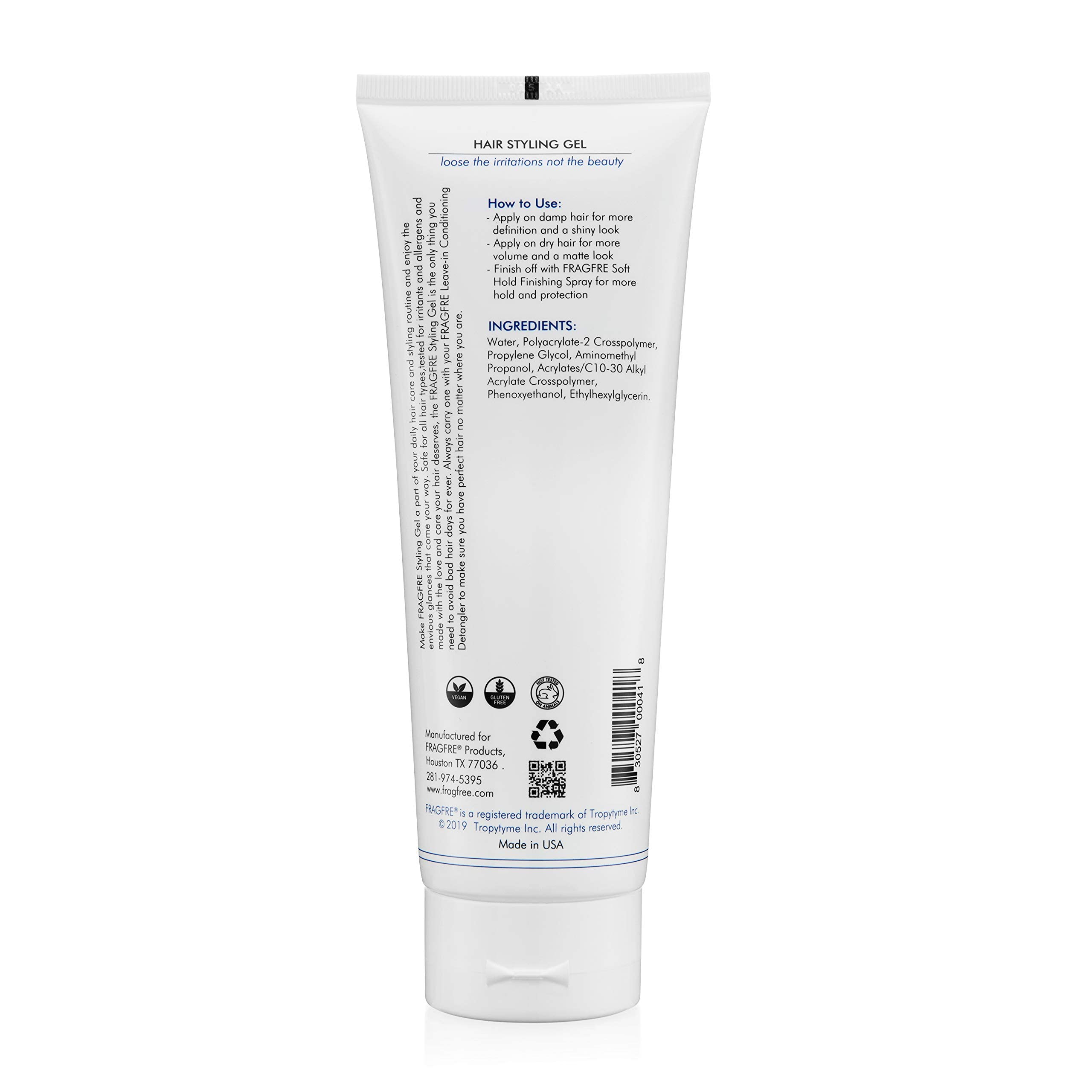 FRAGFRE family-friendly use shot shows hair-friendly gel for men women and kids
