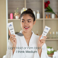 FRAGFRE styling gel application scene highlights easy slick styling without scent