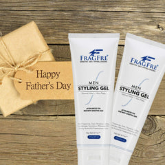 Fragfre unscented hair gel being applied by hand for a subtle natural look on sensitive skin.