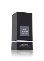 Fragrance World Oud Wonder bottle with amber-vanilla hints for evening rituals.