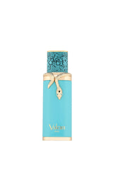 Fragrance World Vulcan Feu bottle highlights a warm, woody scent for confident evening wear.