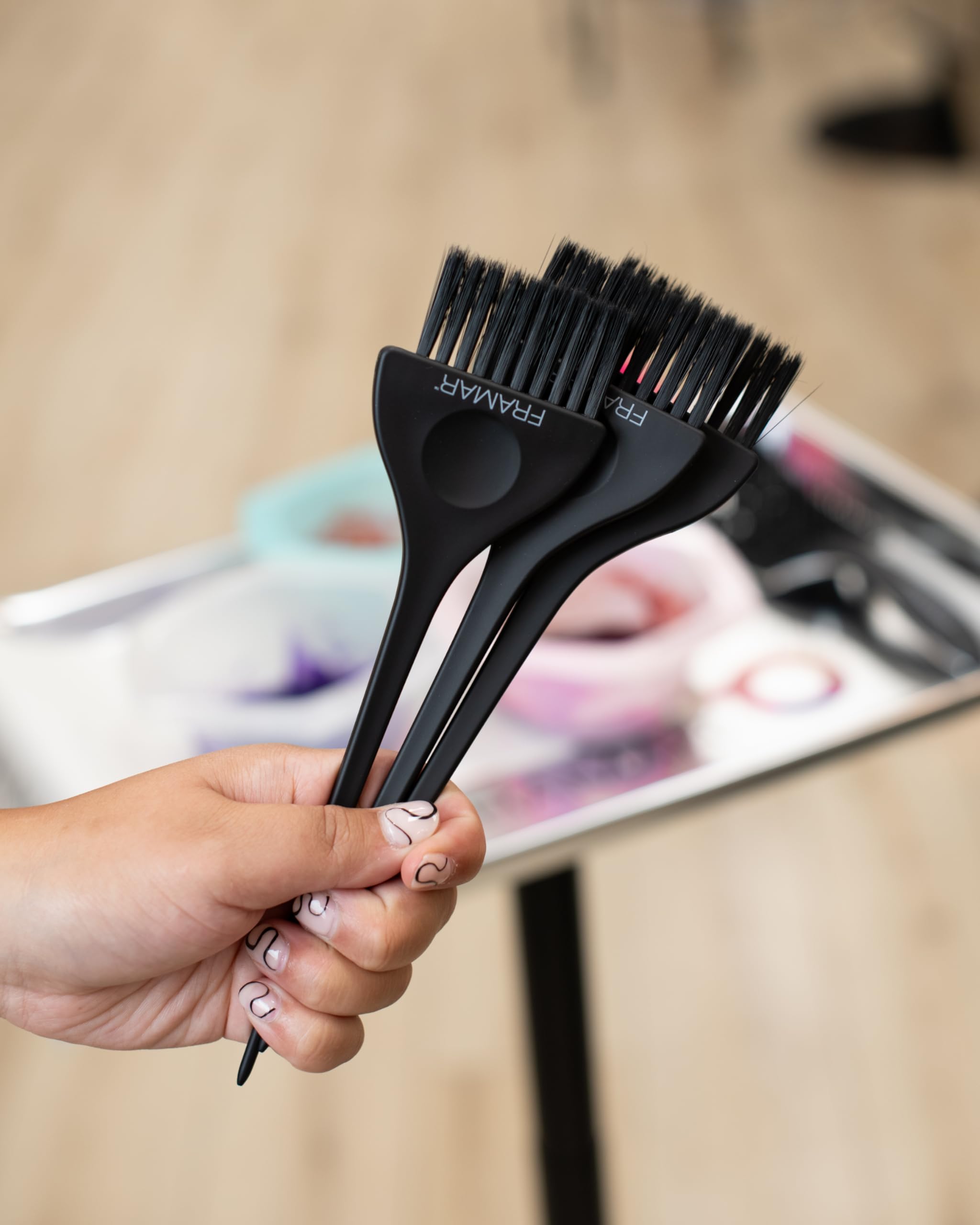 FRAMAR accusoft bristles closeup show soft-stiff blend for control