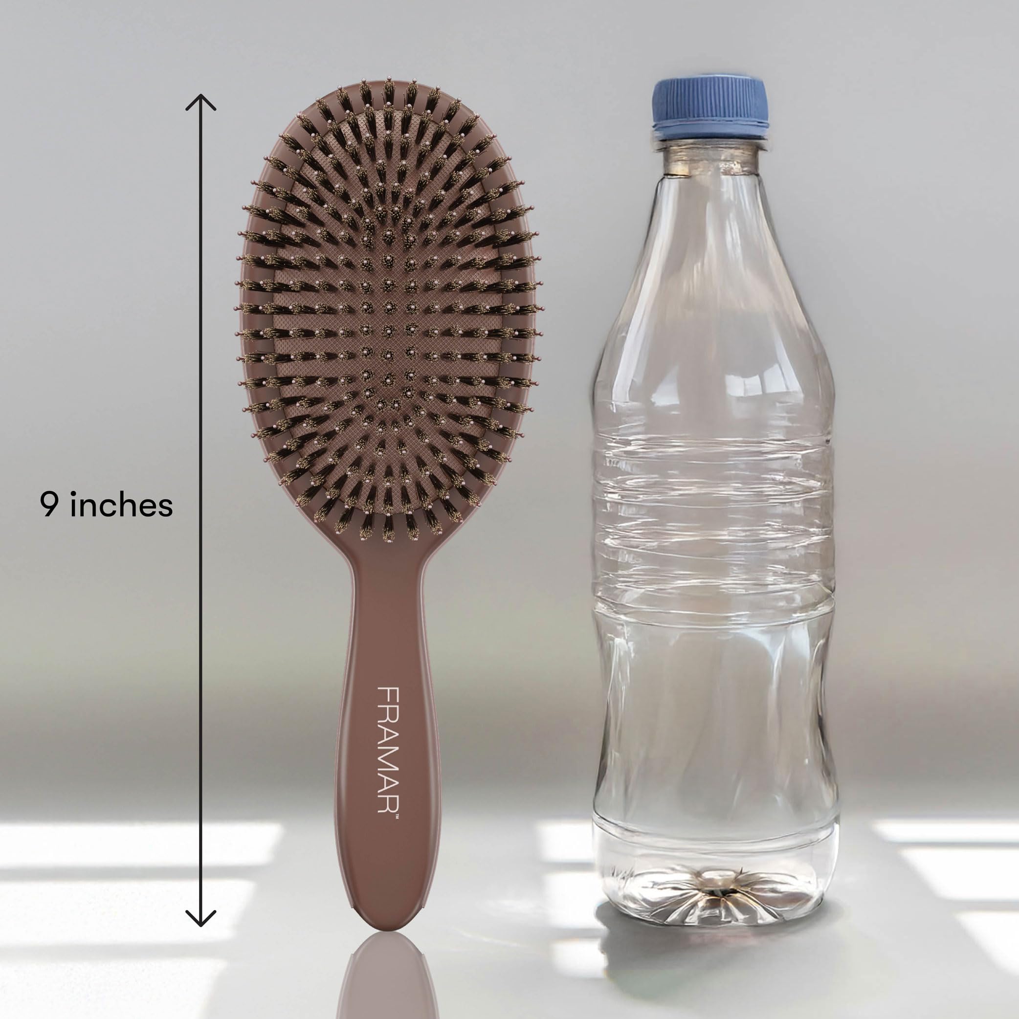 FRAMAR chocolate-hued brush supports sleek back styling