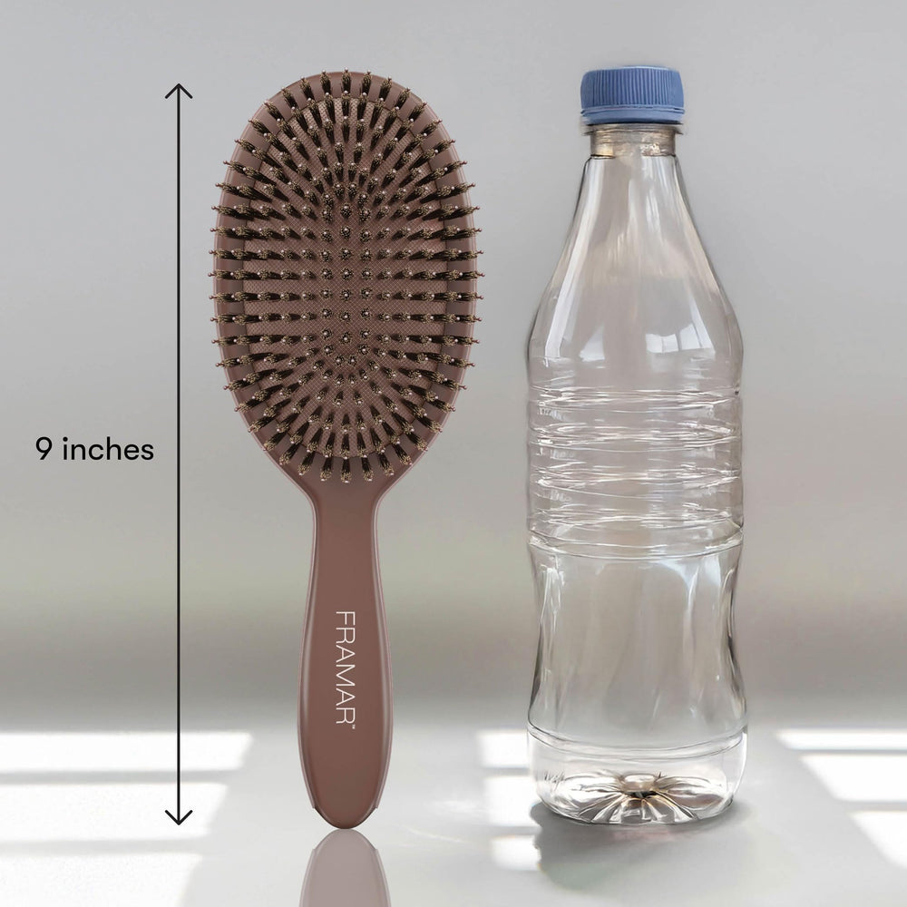 FRAMAR chocolate-hued brush supports sleek back styling
