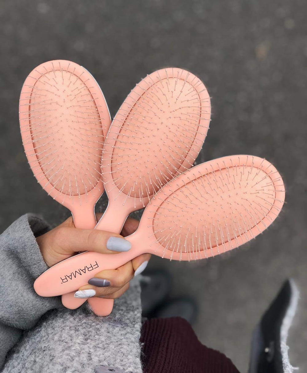 FRAMAR detangling brush compact elegant design fits purses and vanities