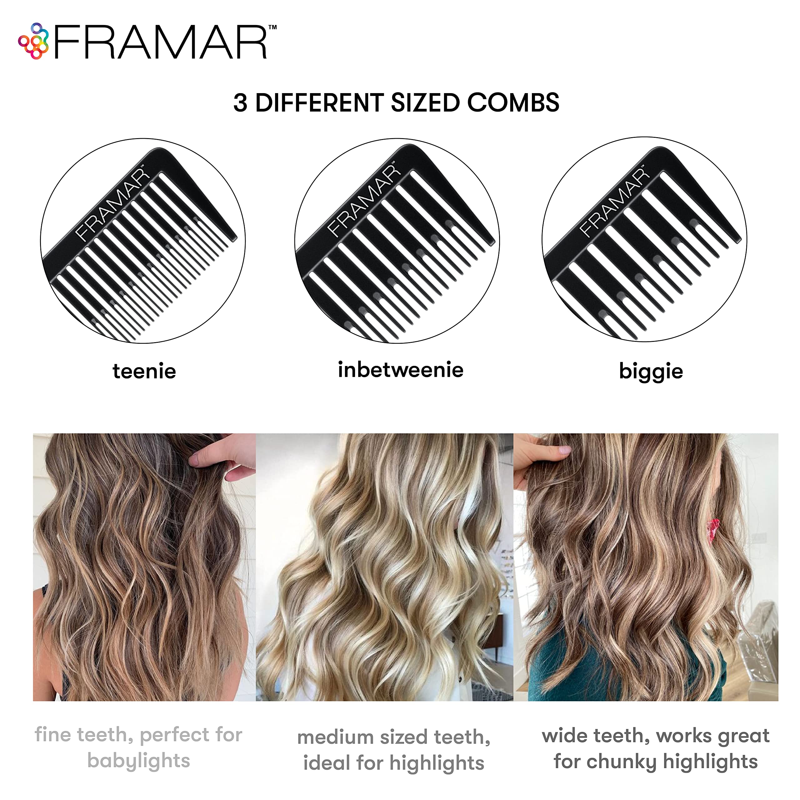 FRAMAR Dreamweaver highlight comb set grip for comfortable long-hair use