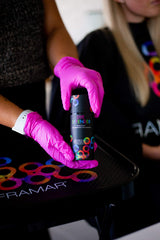 Framar Dye Defender compact travel-size bottle suitable for on-the-go protection.