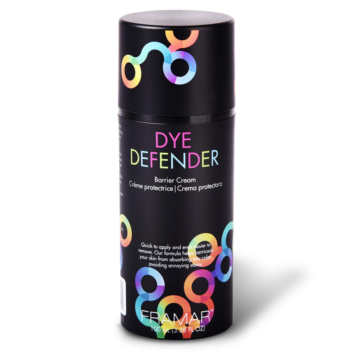 Framar Dye Defender cream bottle showing skin-protecting barrier for hair coloring.