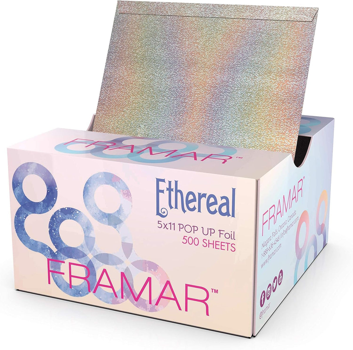 FRAMAR Ethereal hair foils in box highlight premium salon-grade quality.