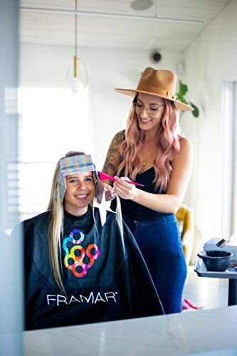 Framar folios cabello arcoiris resplandecientes facilitan la experiencia del cliente.