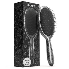 FRAMAR Glitter Hair Brush Detangler packaging highlights glam detangling for smooth, frizz-controlled hair.
