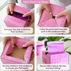 FRAMAR Magenta embossed foil close-up shows durable non-tear texture.