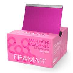 FRAMAR Magenta hair foils pop-up box for quick, ready-to-use highlighting.