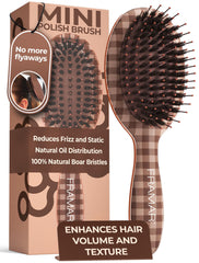 FRAMAR front view of mini boar brush showing compact design and control