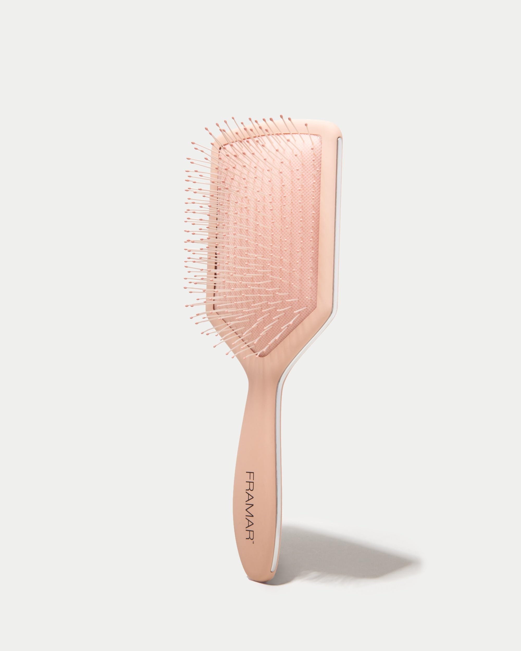 FRAMAR paddle brush in champagne color adds chic styling to vanity