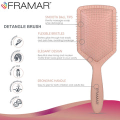 FRAMAR paddle brush removing knots smoothly for all hair types