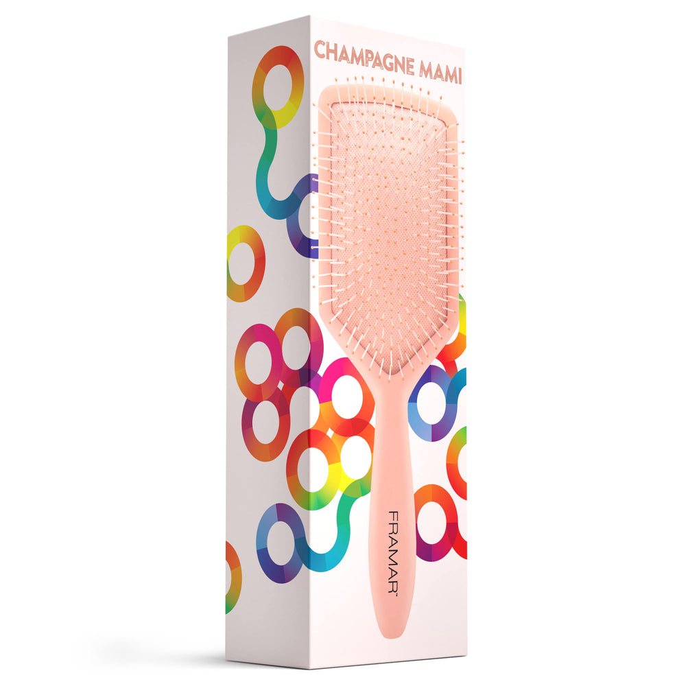 FRAMAR paddle brush detangles quickly, saving mornings and bath time