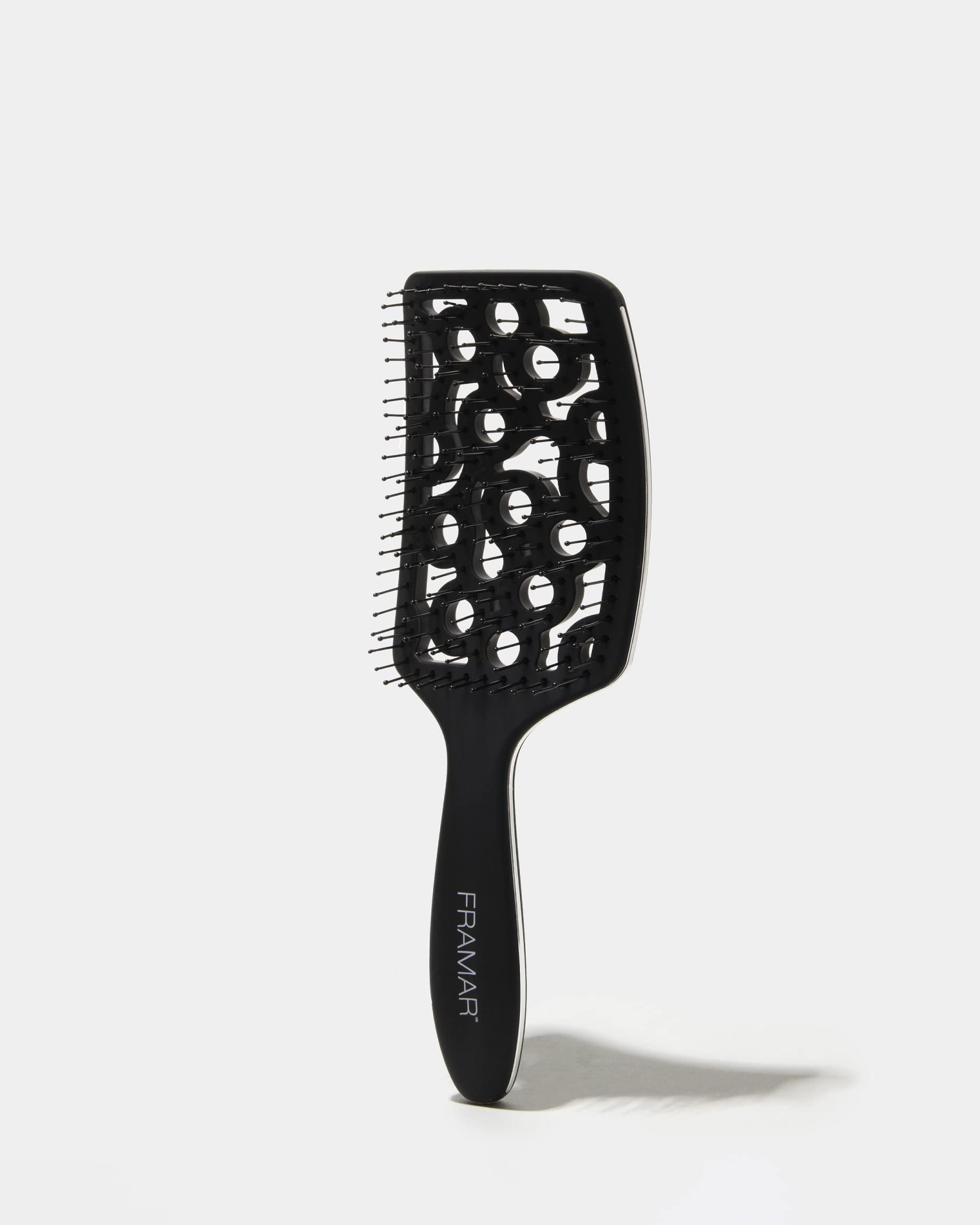 FRAMAR vented hair brush wet-hair use minimizes breakage while detangling