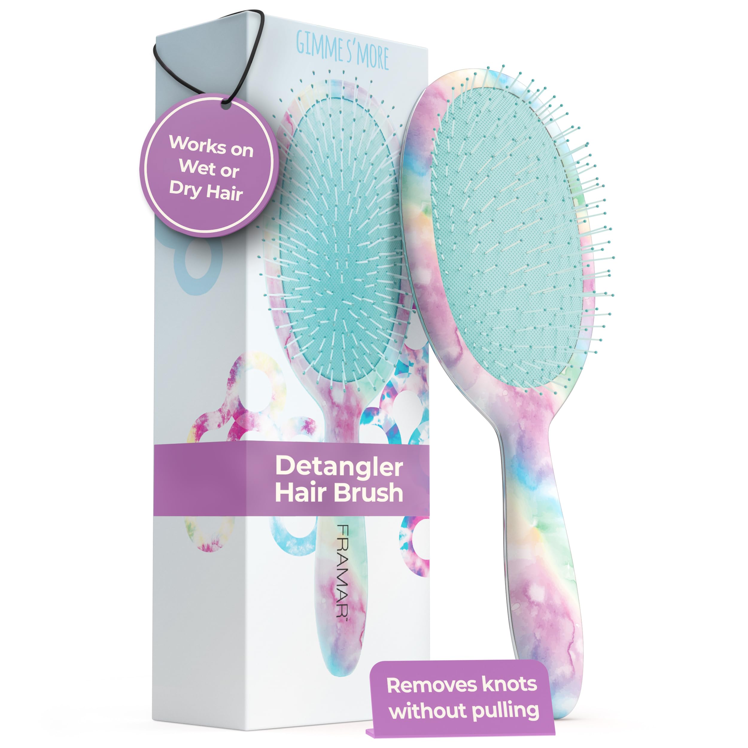 FRAMAR Purple Hair Brush Detangler purse-friendly design for travel