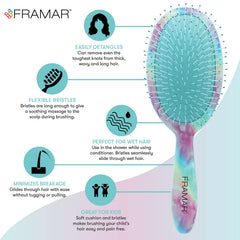 FRAMAR Purple Detangler delivers scalp massage during brushing