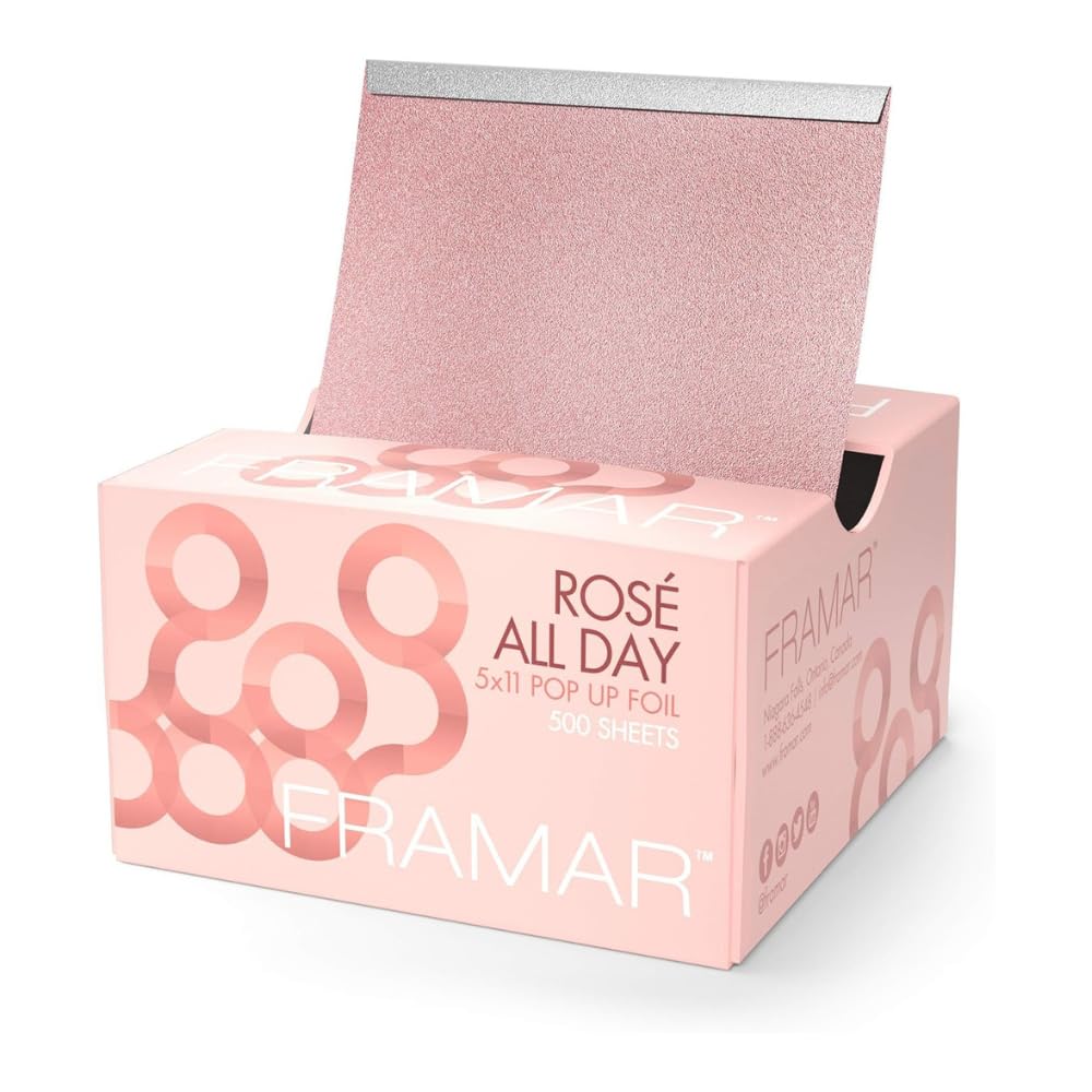 FRAMAR Rosé hair foils pop up sheet for fast salon color application.