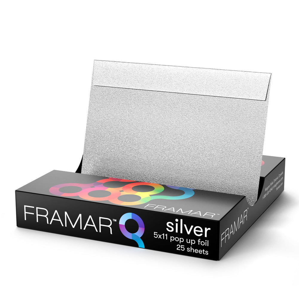 Framar Silver hair foil pop-up sheet offers easy placement for precise highlights.