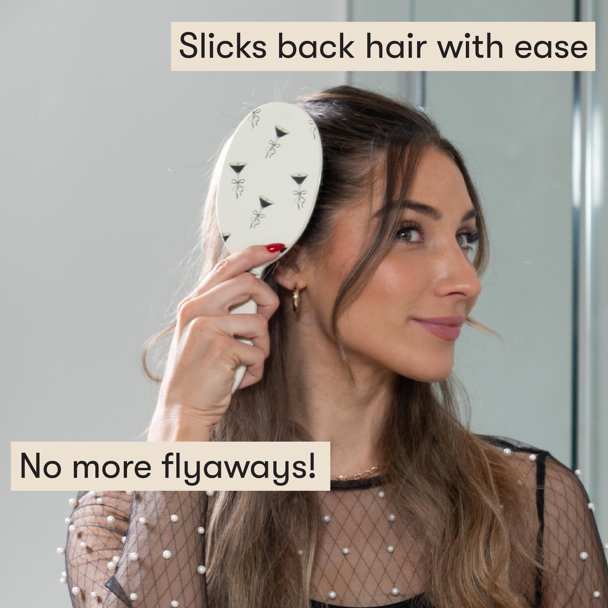 FRAMAR soft boar-bristle brush smooths frizz for manageable hair