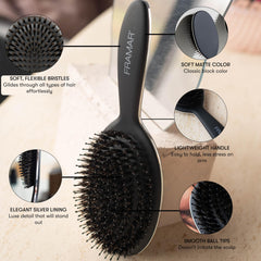 FRAMAR brush bristles closeup showing natural boar bristles for oil distribution.