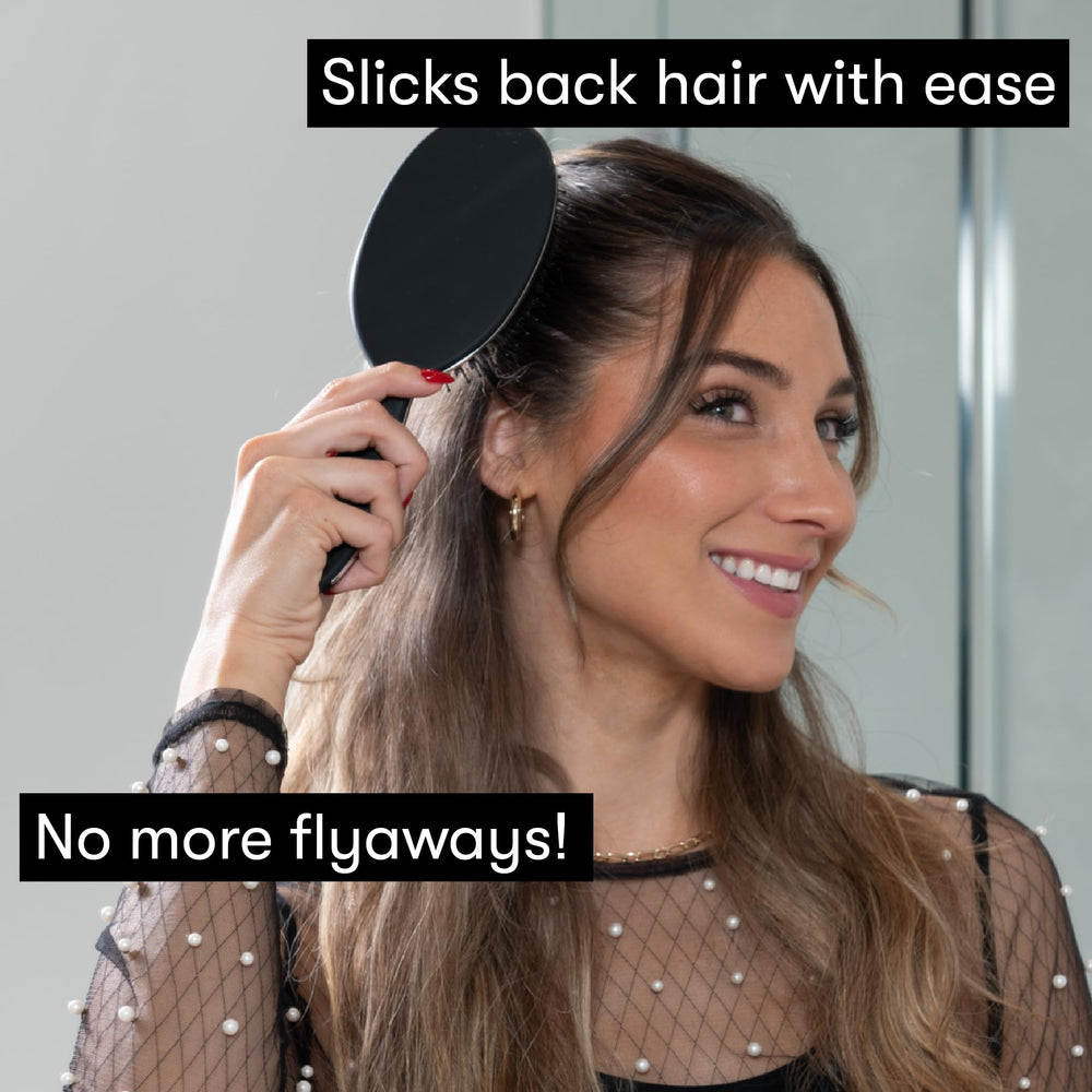 FRAMAR brush smoothing action demonstrates bristles gliding through hair.