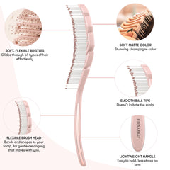 FRAMAR vented pink hair brush during drying session illustrates faster blow-drying results