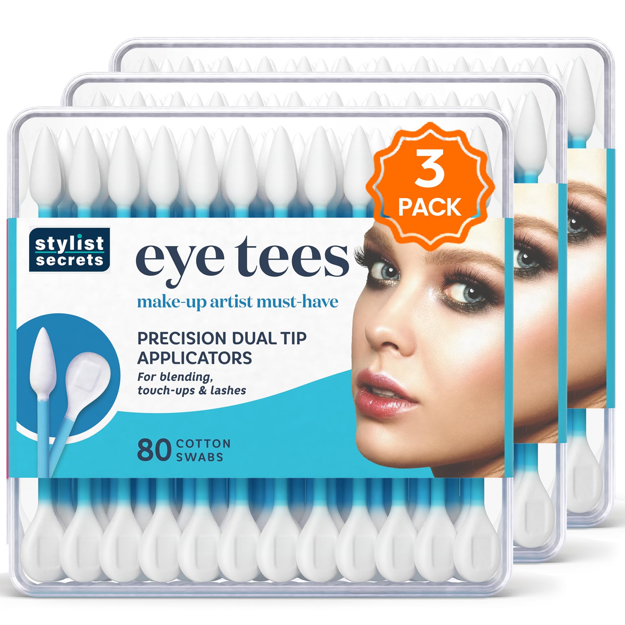 Fran Wilson Eye Tees cotton tips close-up showing pointed end for precision blending.