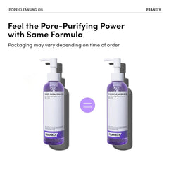FRANKLY Pore Cleansing Oil emulsification action demonstrates quick makeup removal without stripping
