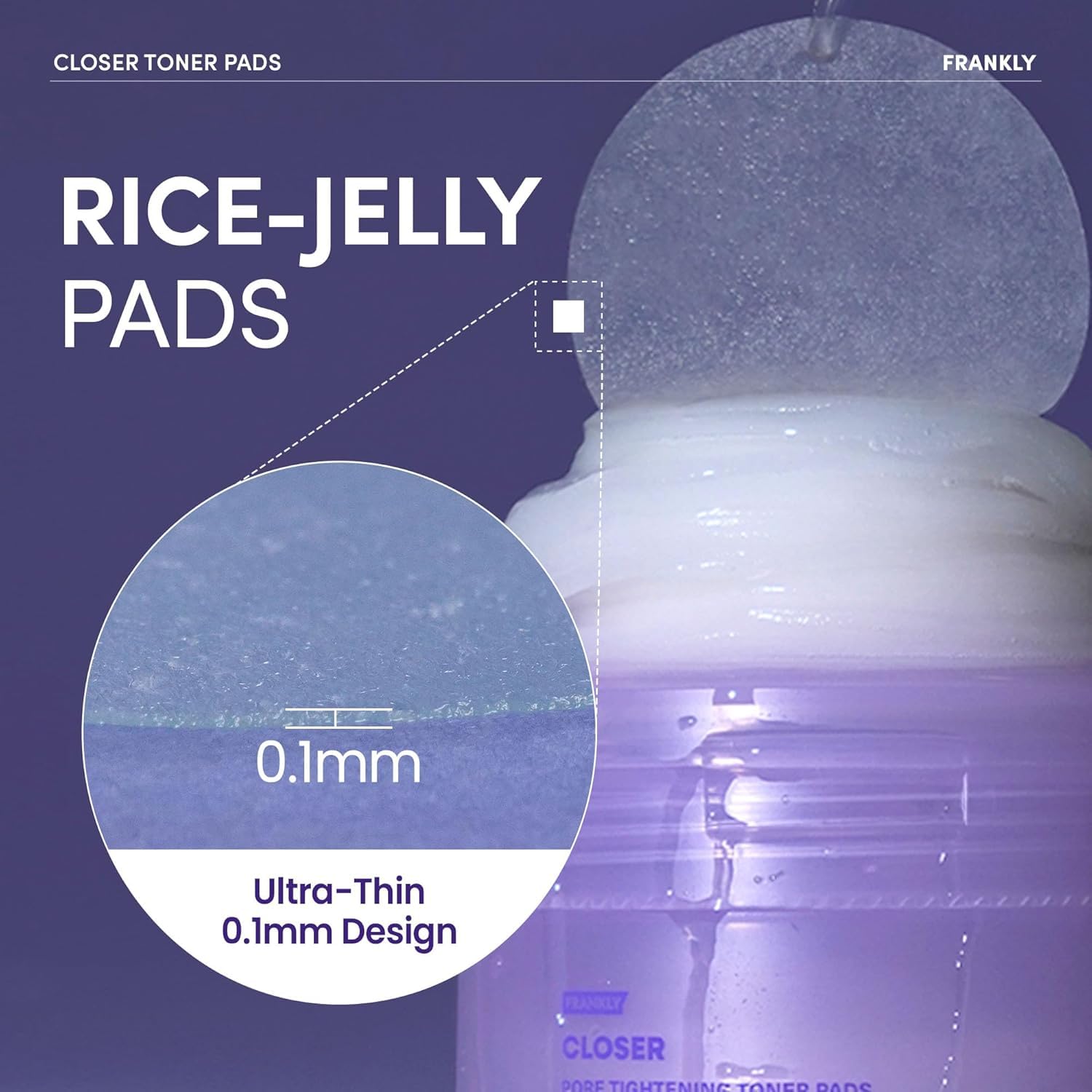 FRANKLY Pore Closer visuals showing tightened pores for a refined look