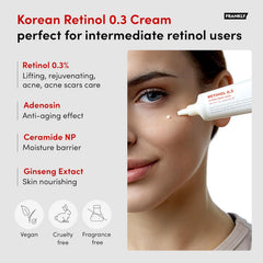 FRANKLY retinol packaging highlights vegan, fragrance-free formulation.