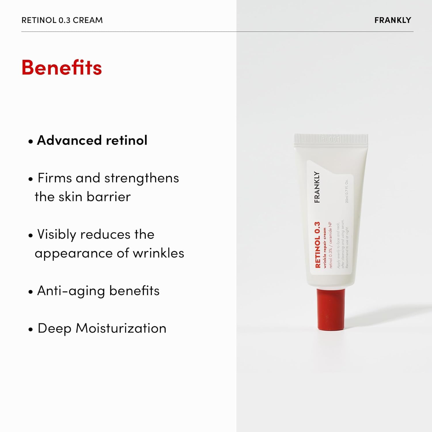 FRANKLY Retinol Cream used during nighttime skincare routine.