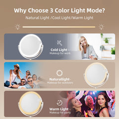FRANO vanity mirror with lights three true-to-life color temps for accurate shade matching