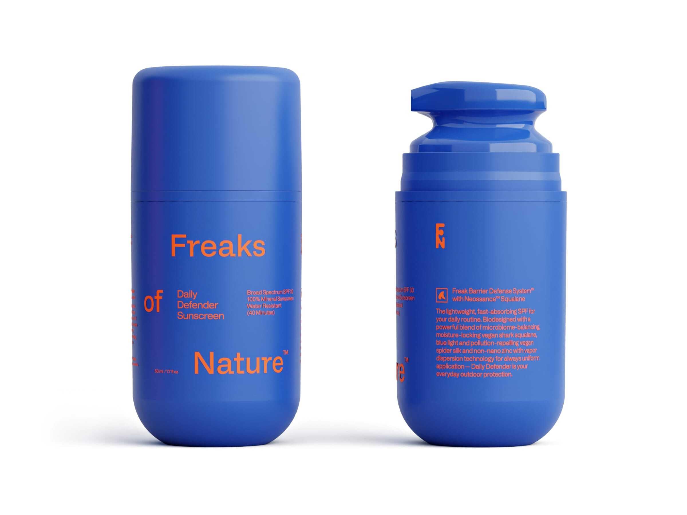 Freaks of Nature Daily Defender SPF30 bottle for everyday mineral protection.