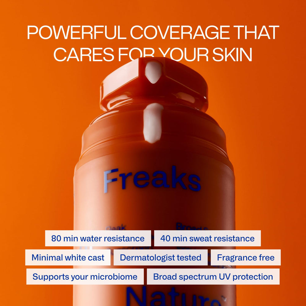 Freaks of Nature Peak Performance SPF50 application on skin shows quick absorption and comfortable wear.