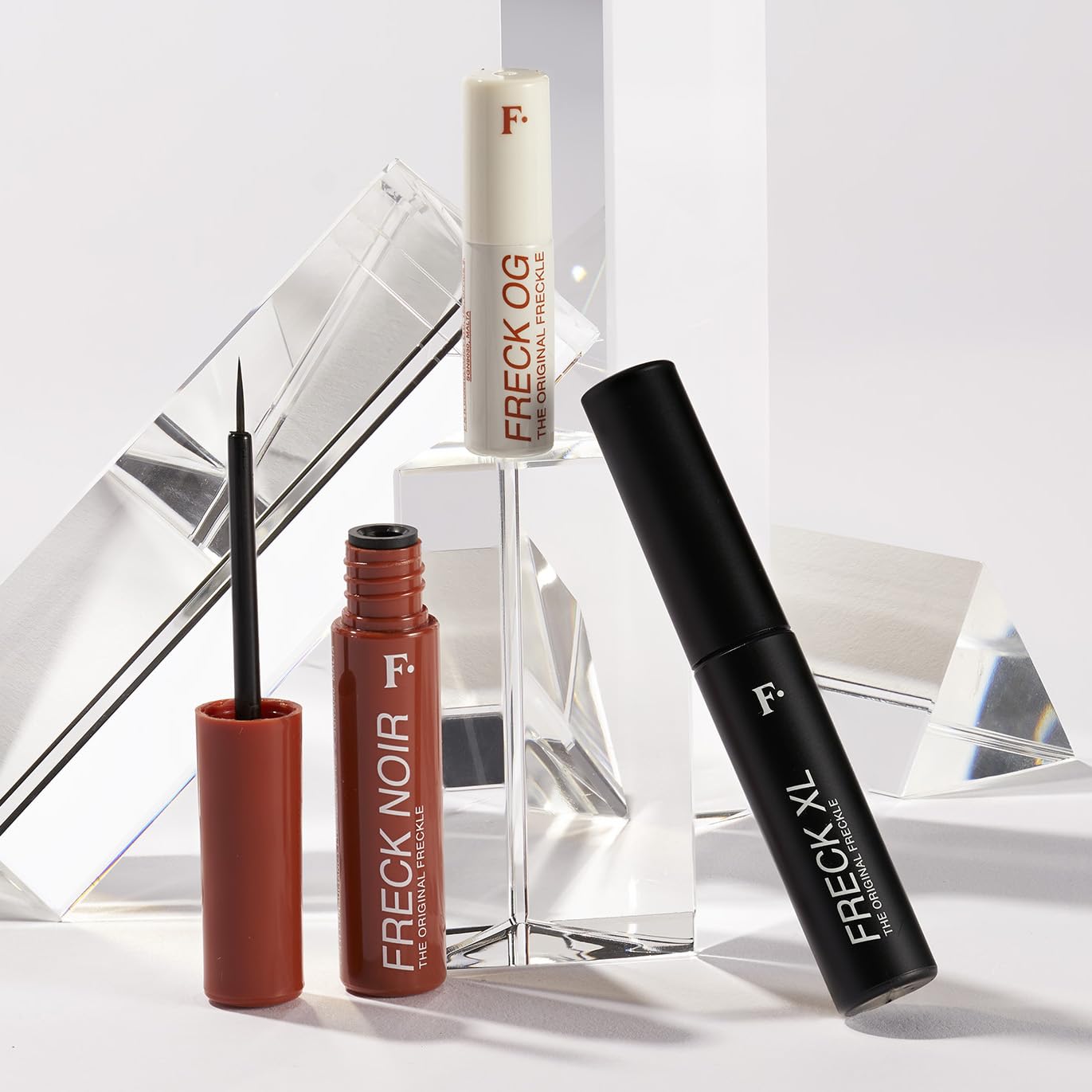 Freck Beauty Freck Noir on photos — subtle freckles that photograph naturally.
