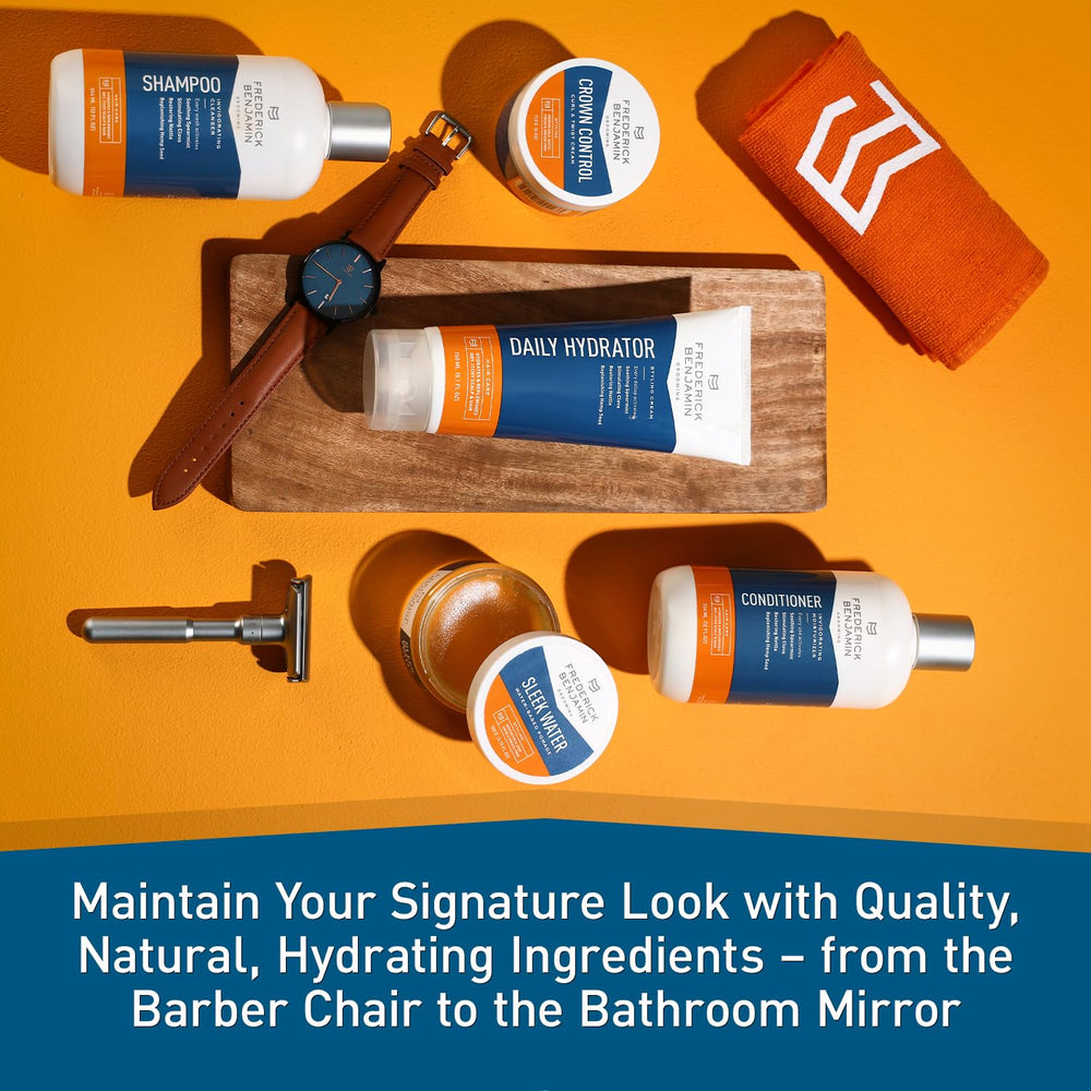 Frederick Benjamin Daily Hydrator store display highlighting accessible men's grooming solution