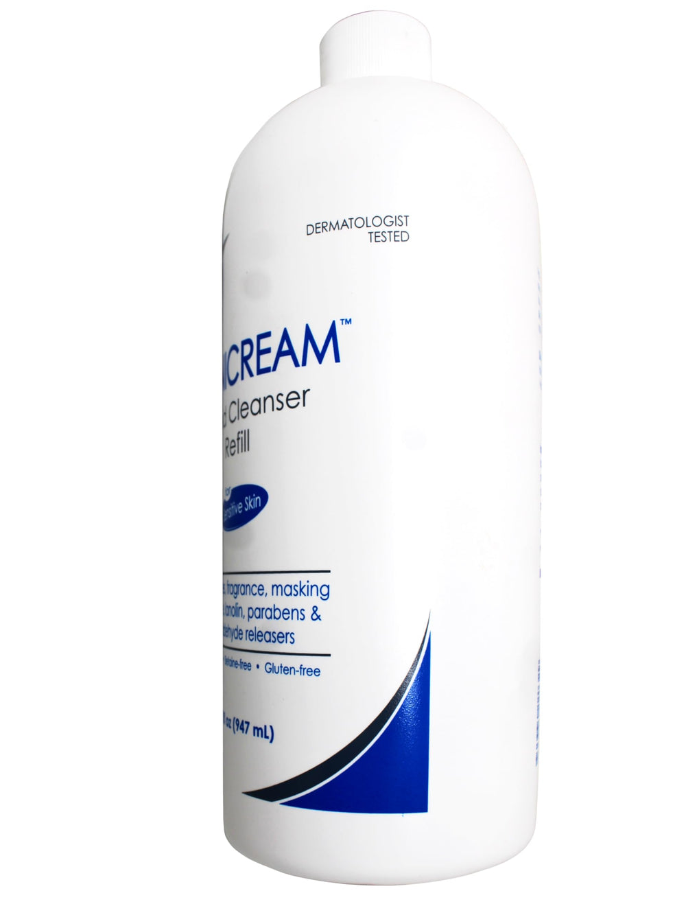 Free & Clear bottle on bathroom sink showcasing non-comedogenic cleansing.