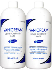 Free & Clear liquid cleanser refill 32oz bottle pour, gentle daily cleansing.