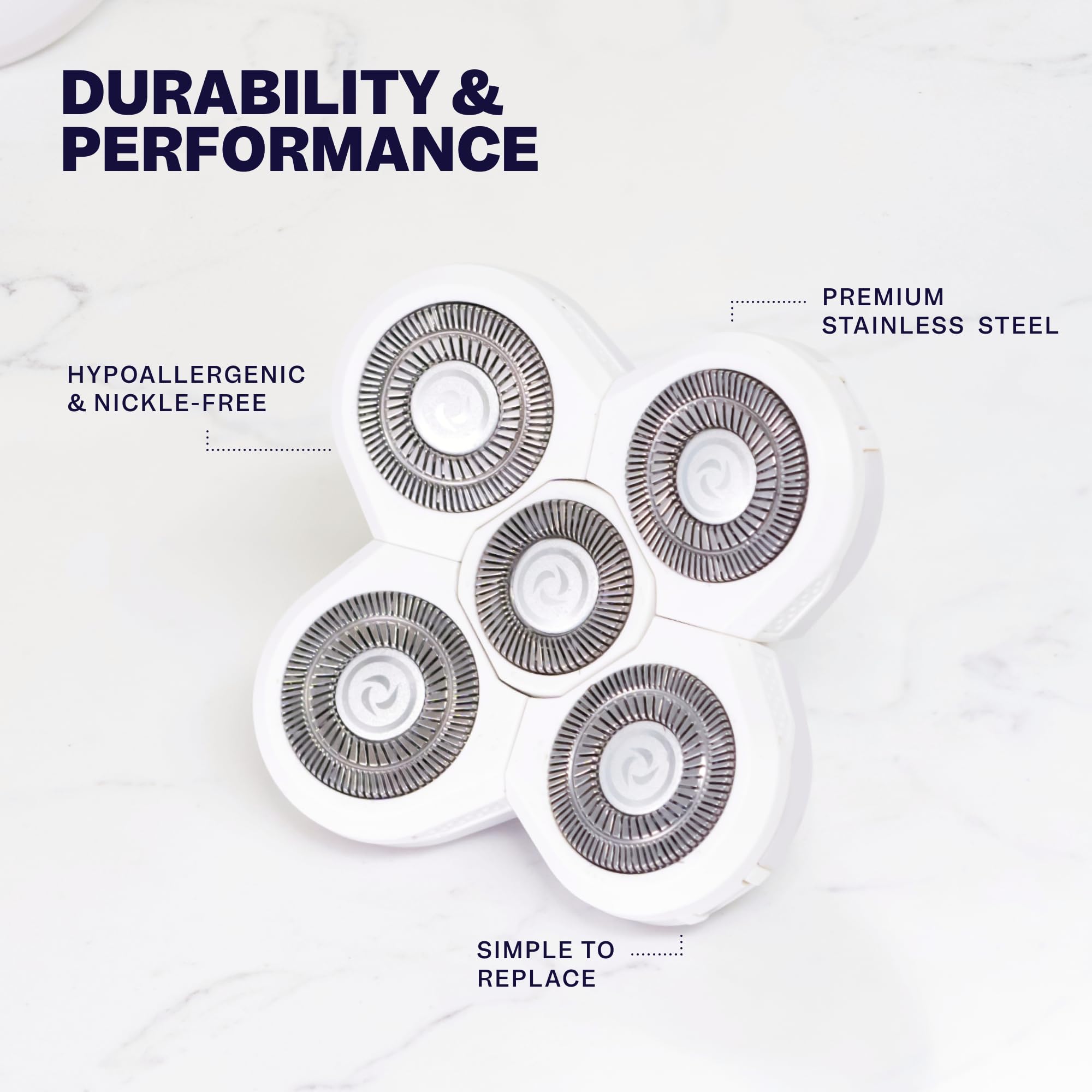 Freebird Bodysmooth delivers 50+ shaves per blade for economical grooming.