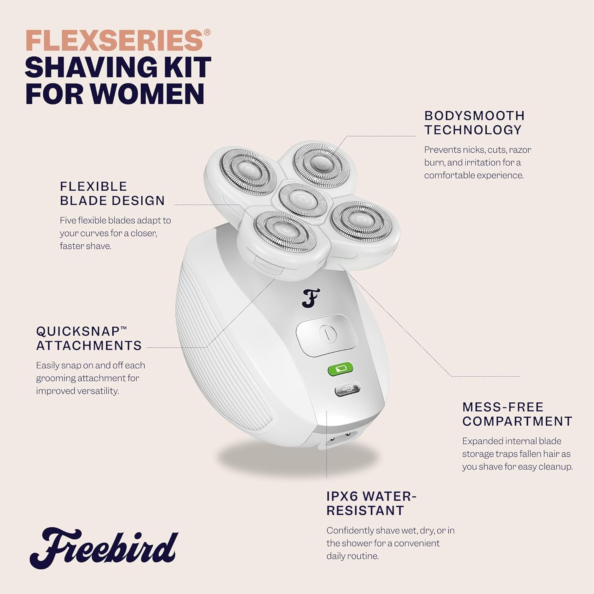 Freebird FlexSeries held to demonstrate ergonomic grip for easy, comfortable use