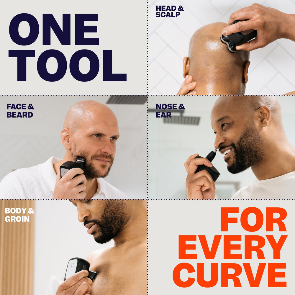 Freebird FlexSeries Pro massager and brush accessory for post-shave relaxation