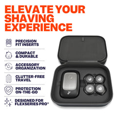 Freebird FlexSeries Pro Travel Case interior—the organized compartments keep shaver and accessories easy to access.