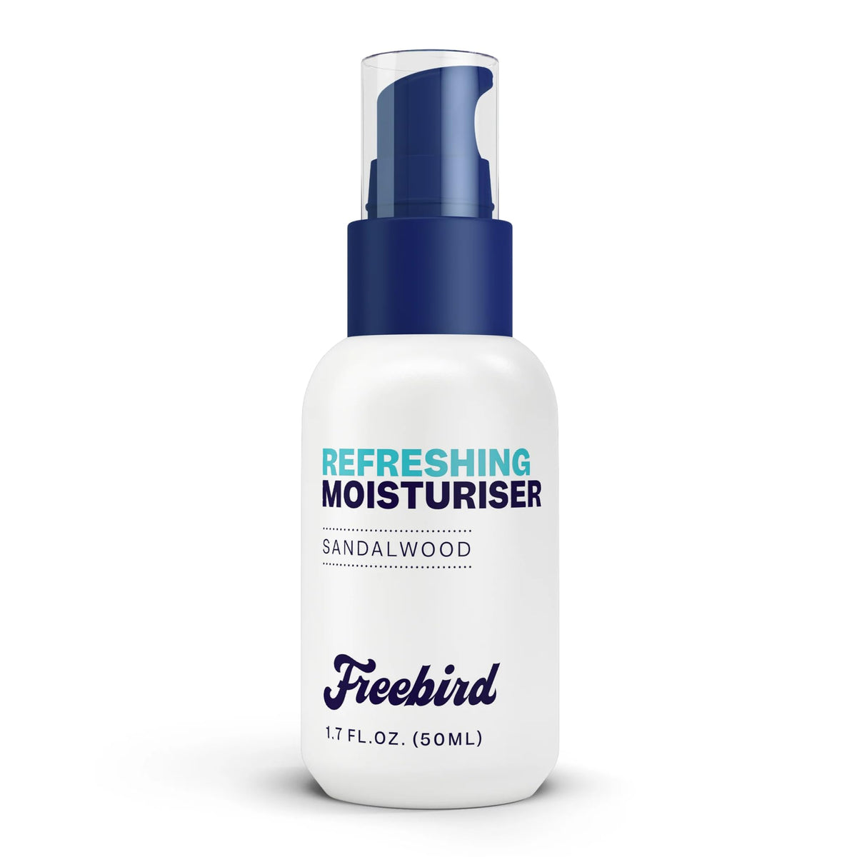 Freebird scalp moisturizer bottle front view showing lightweight hydration for bald heads