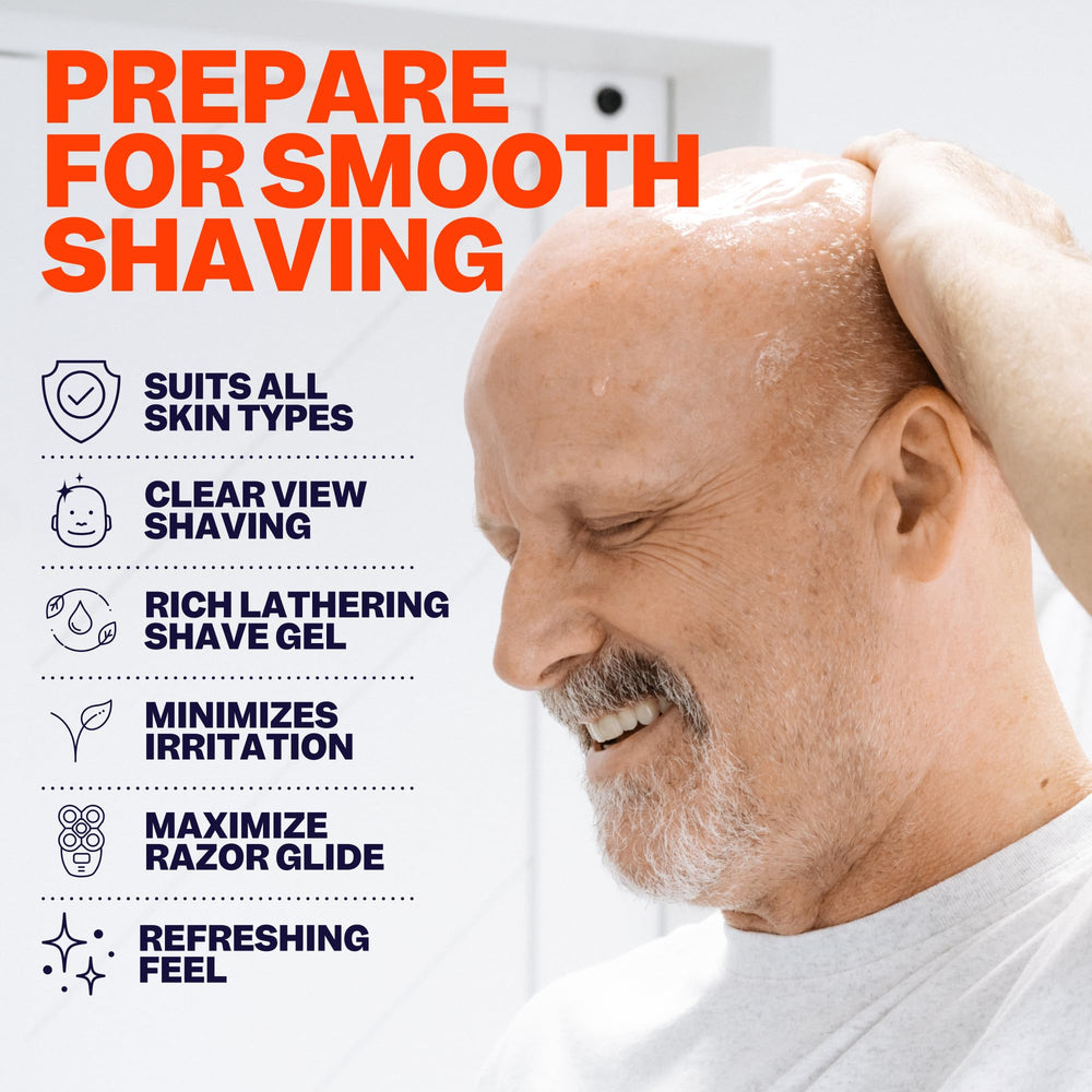 Freebird Shave Gel for Men precision visibility image highlighting non-foaming formula.