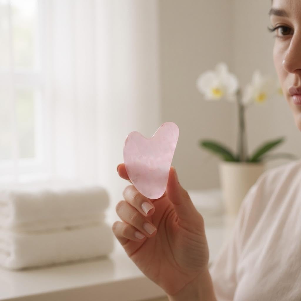 Freedom's Warehouse Jade roller tool adds cooling massage to enhance absorption.